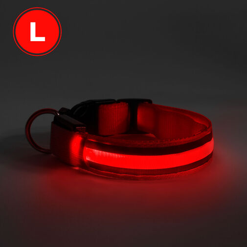 60029B • LED-es nyakörv - akkumulátoros - L méret - piros