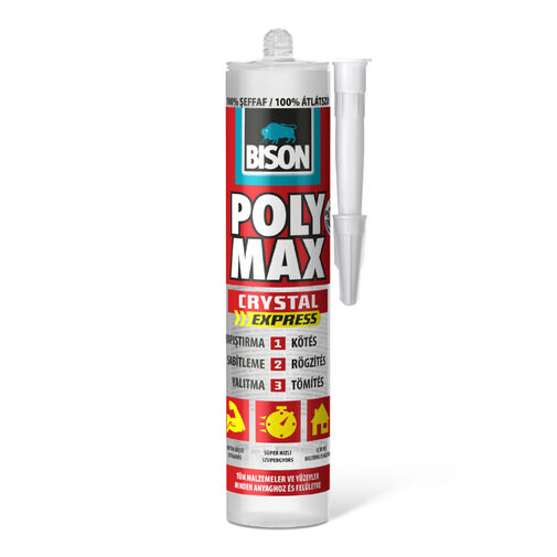 B25015 • BISON Poly Max kristálytiszta tömítő, SM polymer ragasztó, 300g