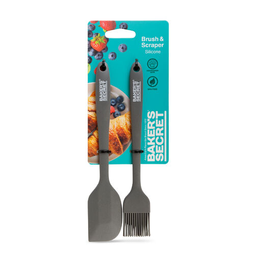 BS40126 • Baker's Secret 2 darabos szilikon ecset és spatula - 21/22 cm - fekete