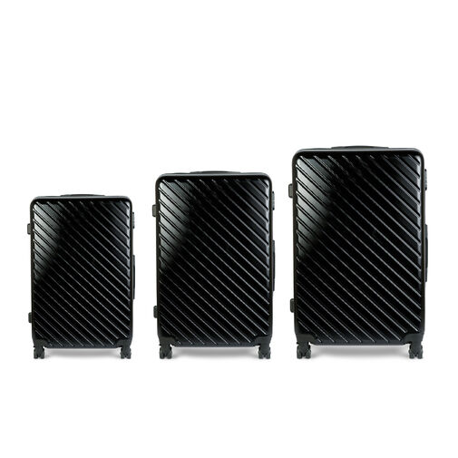 BW3041 • 3 részes merevfalú bőrönd szett - fekete - 2x nagy, 1x kicsi (76+72+55cm) ABS++