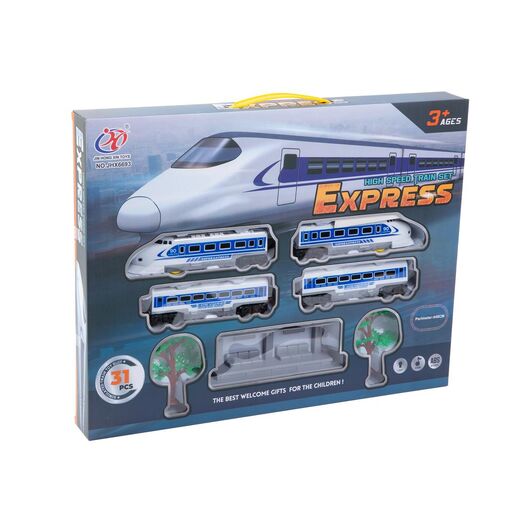 DA00353 • Express kisvasút - vasútállomással - elemes - 5 féle pálya