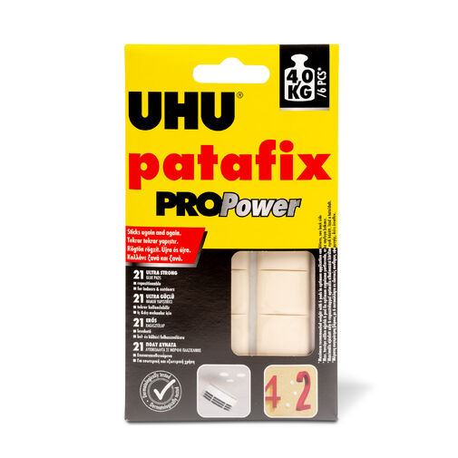 U40790 • UHU Patafix PROPower - fekete gyurmaragasztó - 21 db / csomag